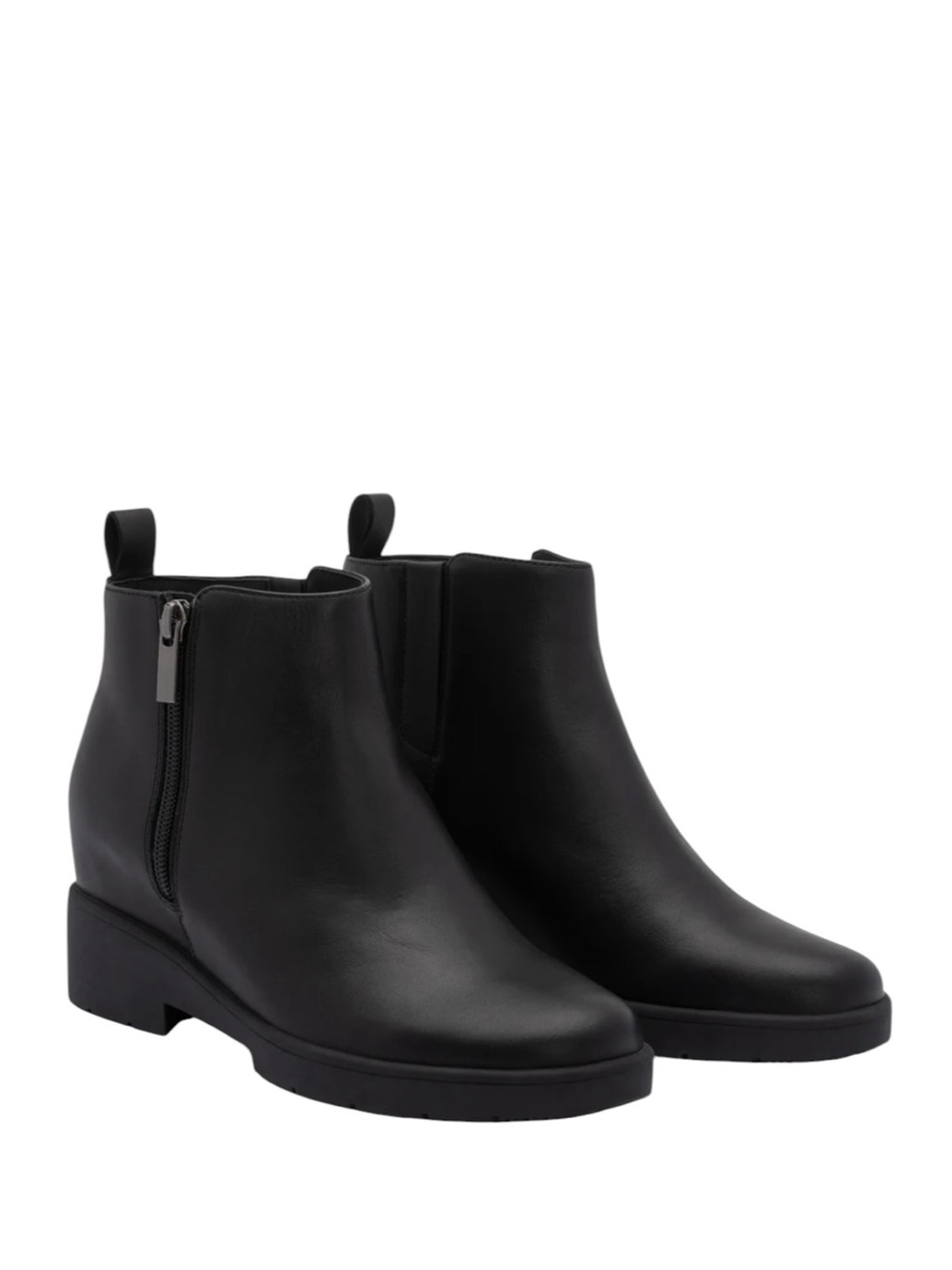 New in Box ABEO Women’s Horizon‎ Zip Black Leather Ankle Booties with Orthotics